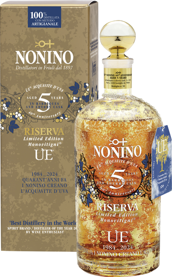 Nonino Distillatori Ùe Riserva 5 Jahre 40th Anniversary 43% vol 0,7l 